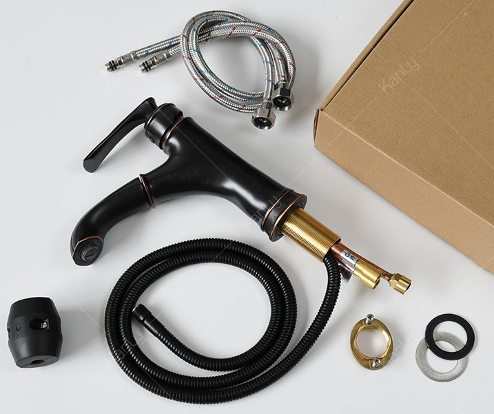 Bản vẽ kích thước vòi lavabo Kanly GCV42B màu đen