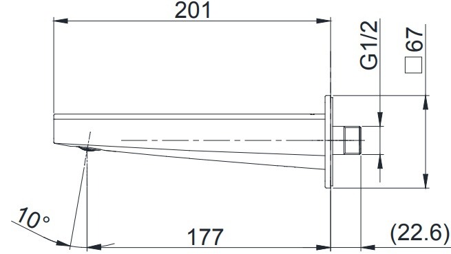 Vòi xả bồn TOTO TBG10001B âm tường